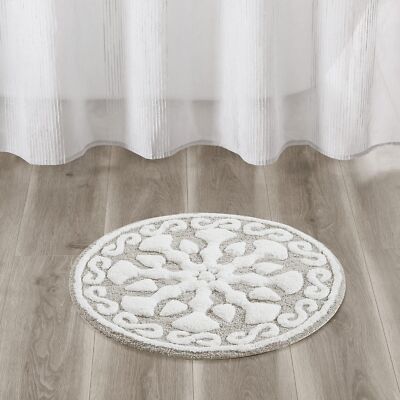 Casablanca 100% Cotton Tufted Bathroom Rugs Luxurious Plush Medallion Floral ...-image