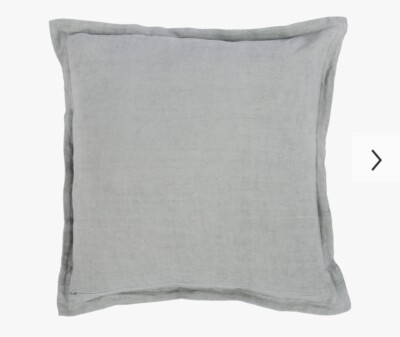 Pottery Barn Carmelita /Villa Home Flax Linen Pillow Cover 22” X 22”  GRAY-image