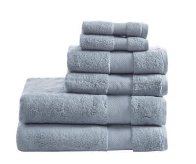 MADISON PARK SIGNATURE Turkish 100% Cotton Luxury 600Gsm Bath Towels ForeverBlue-image