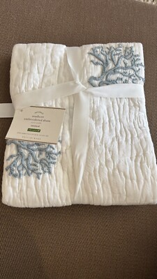 Pottery Barn organic sham. Seashore.-image