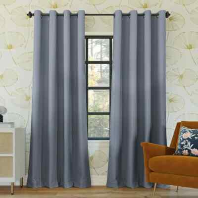 Sun Zero Oslo Theater Grade 100% Blackout Grommet Curtain Panel PAIR, 52