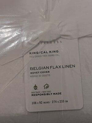 Pottery Barn Belgian Flax Linen Duvet Cover King/Cal King NWT-image