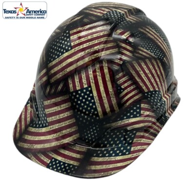 Large Second Amendment Hydro Dipped Cap Style Hard Hat with Ratchet Suspension-image