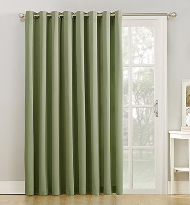 Sun Zero Emory 100 X 84” Light Filtering Grommet Top Patio Curtains Sage Green -image