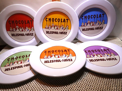 POTTERY BARN Chocolat Delespaul-Havez Ceramic Chocolate Dessert Plates Set of 6-image