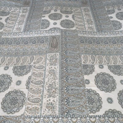 Pottery Barn Meagan Paisley Medallion KING Duvet Cover  Blue Green-image