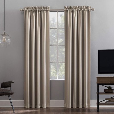 Sun Zero Oslo Theater Grade Extreme 100% Blackout Rod Pocket Curtain Panel, 52