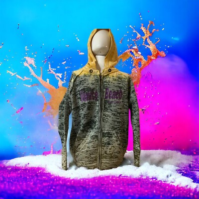 Rag Wear Sweatshirt Hoodie Zip Dip Dye Long Sleeve Girls Size L New W Tags-image