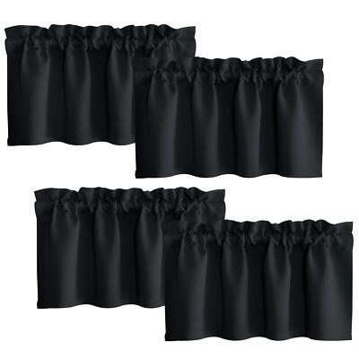 4 Panels Kitchen Window Valance For Cabinet Small Valance Curtain For Living Roo-image