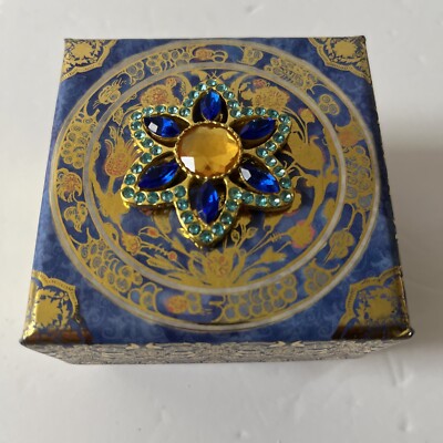 Punch Studio Decorative BOX Blue RHINESTONES GOLD-image