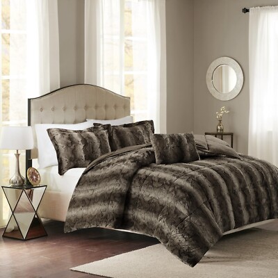 Madison Park Zuri Soft Plush Comforter Set, Faux Fur SZ KING-image