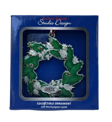 Regent Square Studio Design 2021 Wreath Collectible Ornament W/European Crystal-image