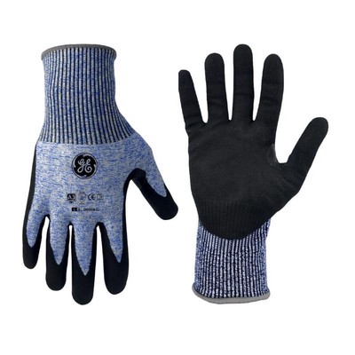 General Electric Unisex Dipped Gloves Black/Blue L 1 pair-image