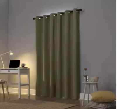 Sun Zero Lichtenberg Blackout Thermal Grommet Curtain 2 Panel OLIVE 104 in X 96-image