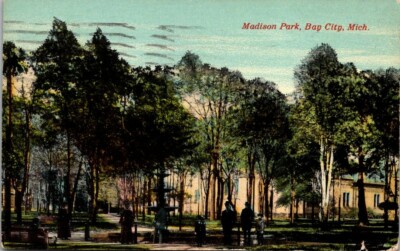 Postcard Madison Park Bay City Mich 1914-image