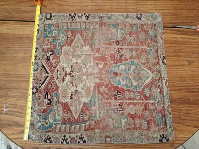 2 Pottery Barn Pillow Covers Persian Effect Classic Tan Orange Teal Brown Square-image