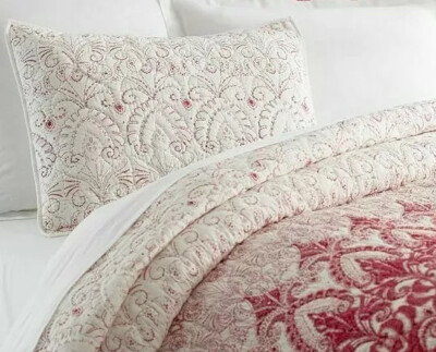 POTTERY BARN Keller Standard Sham RED IVORY NEW  Sold Out-image