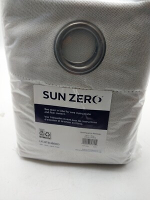 Sun Zero Blackout Curtain Grommet Panel Gray 52in x 84in-image