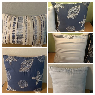 Madison Park Blue/Beach Decorative Throw Pillow Set of 5-image