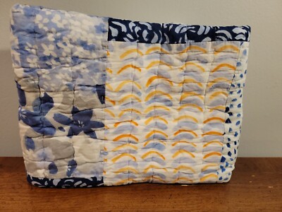 Pottery Barn Rebecca Atwood Blossom Patchwork Quilted Cotton Euro Pillow Sham-image