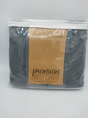 Premium Bed Skirt Full Gray Hypoallergenic 14in.Drop-image