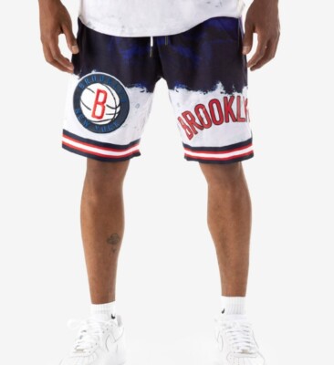 NWT PRO STANDARD Men's NBA Brooklyn Nets Dip Dye Logo Shorts Size Large NEW-image