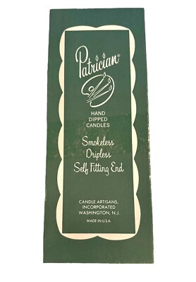 Box 10 VTG Patrician Hand Dipped Smokeless Non-Drip 12” Ivory Taper Candles USA-image