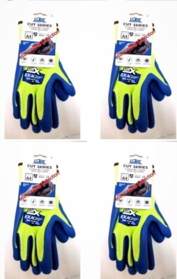 4Mens Cut Series Cut Resistant GRX Work Gloves Durable Dipped Coated Palm Blue L-image
