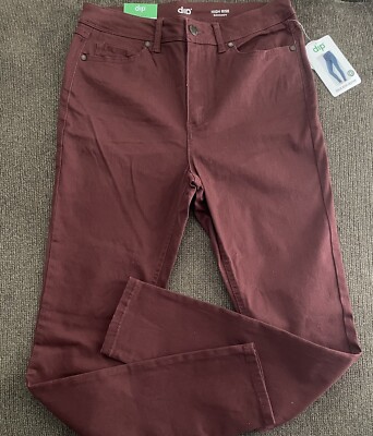 NWT Women’s DIP High Rise Skinny Jeans Size 8 Burgundy-image