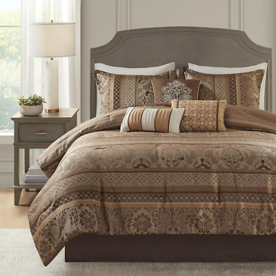Bellagio Cozy Comforter Set - Luxurious Jaquard Traditional Damask Design, All S-image