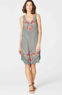 J. Jill ~ XL ~  NEW Very Beautiful Scarf-Print Dipped-Hem Dress ~ NWT-image