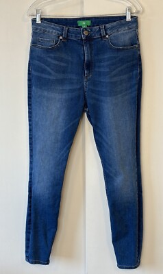 Dip Womens Jeans Sz 12 Blue Denim High Rise Skinny Leg Pants-image