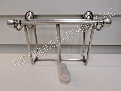 Pottery Barn Bathroom Bennett Magazine Rack Holder Distressed Vintage Pewter-image