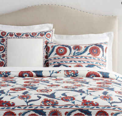 POTTERY BARN ANU SUZANI-One (1) Embroidered Euro Sham New In Package!-image