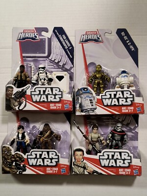Star Wars Galactic Heroes lot! 4 sets! Han Solo, Chewbacca, Rey, Phasma, Finn-image
