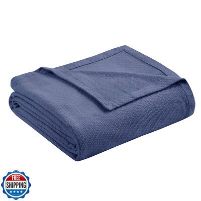 Madison Park Liquid Cotton Blanket Breathable, Softer Ring Spun Weave, Diamon-image