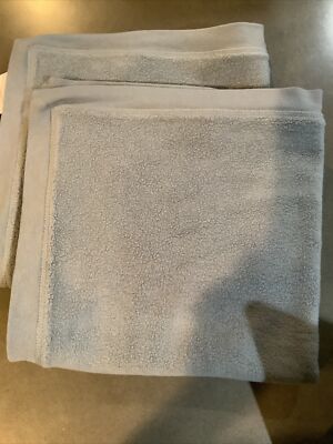 2 pottery barn cozy sweatshirt pillow covers 22”blue #1992-image