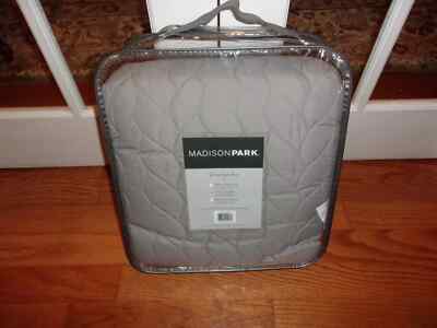 3 Piece Coverlet Set king Charcoal Grey Diamond Quilting Madison Park NWT-image