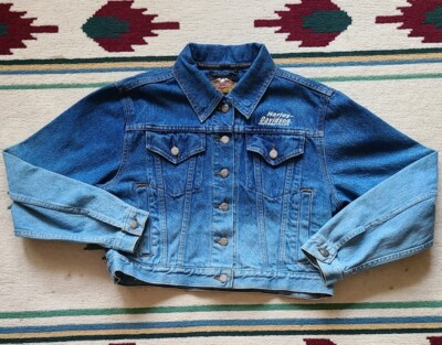 Women's Harley Davidson Denim Riding Jacket Dip-Die  Size Large-image
