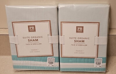 2 Pottery Barn Teen Standard Suite Ribbon Sham Pool-image