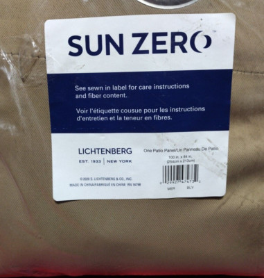 Sun Zero, PATIO CURTAIN Blackout PANEL Grommet 100”x84