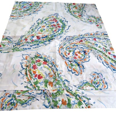 1 Pottery Barn Watercolor Parker Paisley Standard Pillow Sham Organic Cotton New-image