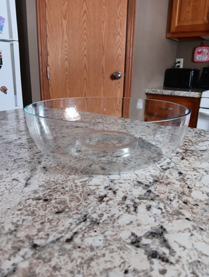 Vintage Large Clear Glass Chip And Dip Serving Bowl 11