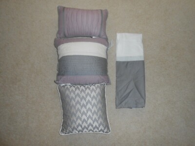 Madison Park Gabby Set of 3 Decorative Pillows and Cal King Bedskirt, New-image