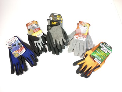 Lot of 5 BRAND NEW Men's Work Gloves - Large - Bellingham/CAT - Dipped-image
