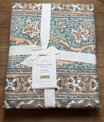 Pottery Barn Selena Kalamkari Cotton Duvet Cover Size Full/Queen 100% Cotton-image