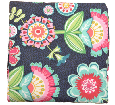 Pottery Barn PB Teen Bright Floral on Dark Blue Twin Duvet Cover 84