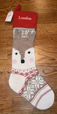 Pottery Barn Kids Classic Natural Fair Isle Christmas Stocking London Monogram-image