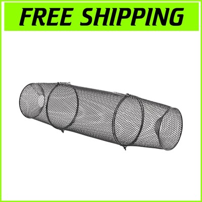 Extra-Long Torpedo Crawfish Trap with Steel Mesh - Efficient 3-Piece Design-image