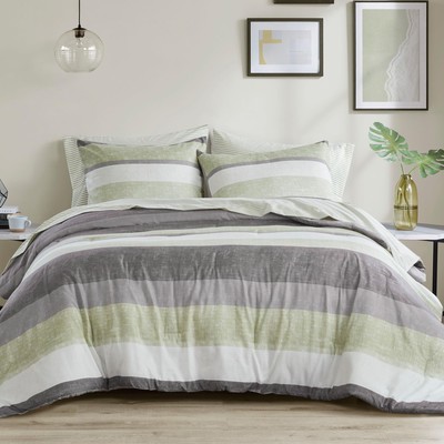 Jaxon Cal King Comforter Set, Bed in A Bag Comforter & Sheet Set, Modern Casu...-image